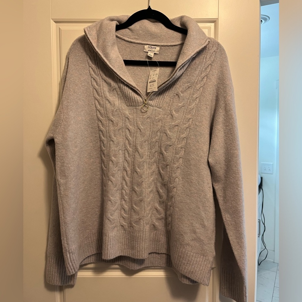 J Crew Extra Soft Purple Quarter Zip With Tags